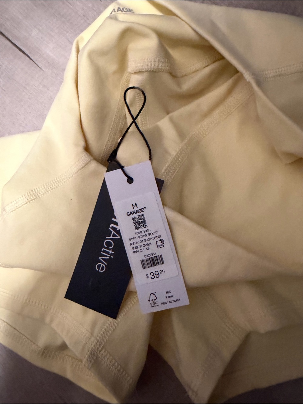 M GARAGE Soft Active shorts - Pale Yellow